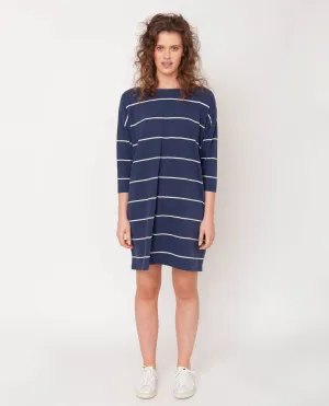 Sophie-Sue Organic Cotton Dress In Midnight & Natural