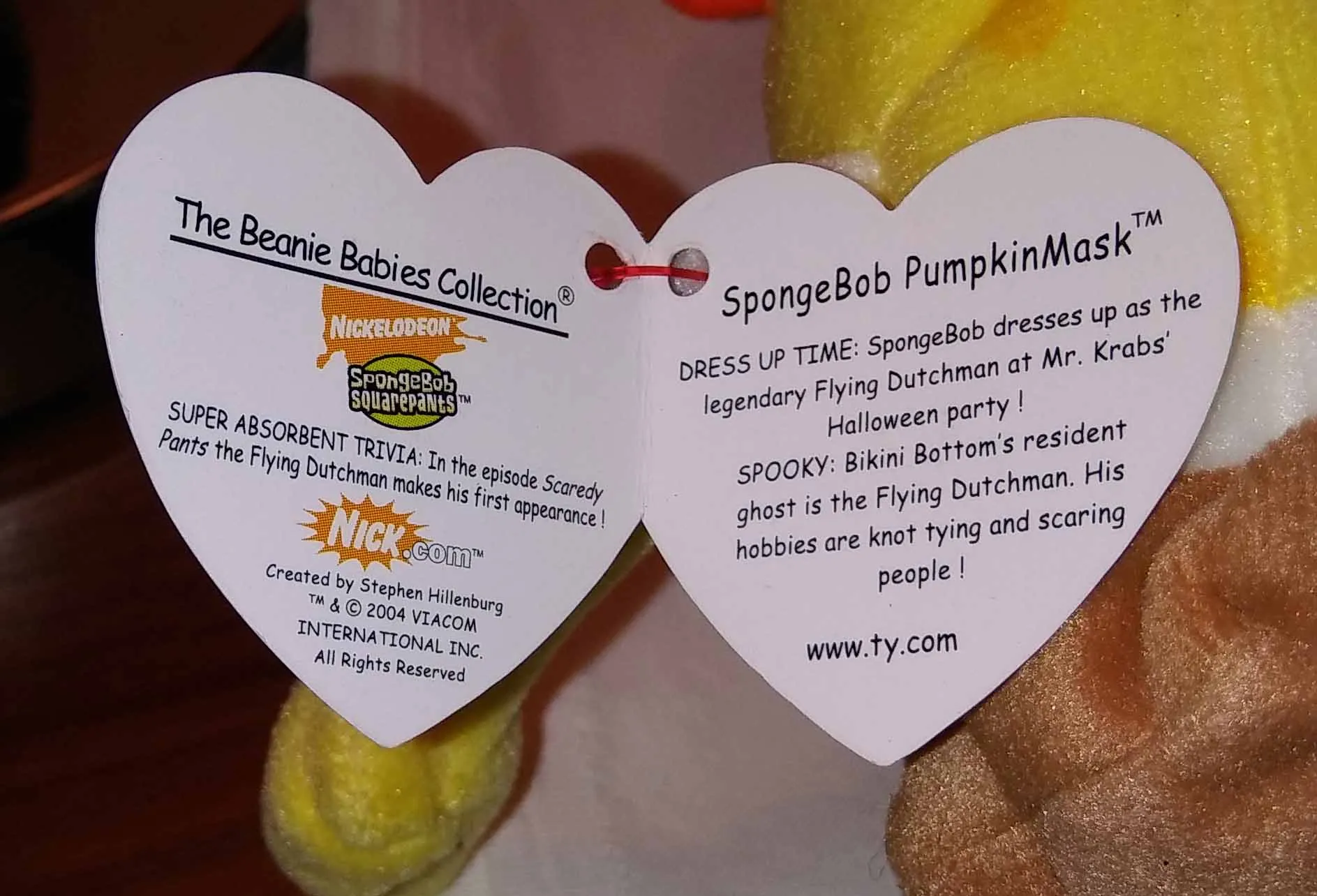 SPONGEBOB PUMPKINMASK TY BEANIE BABY