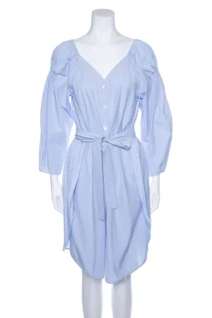 Stella McCartney Blue Stripe Cotton Button Down Dress SZ 40