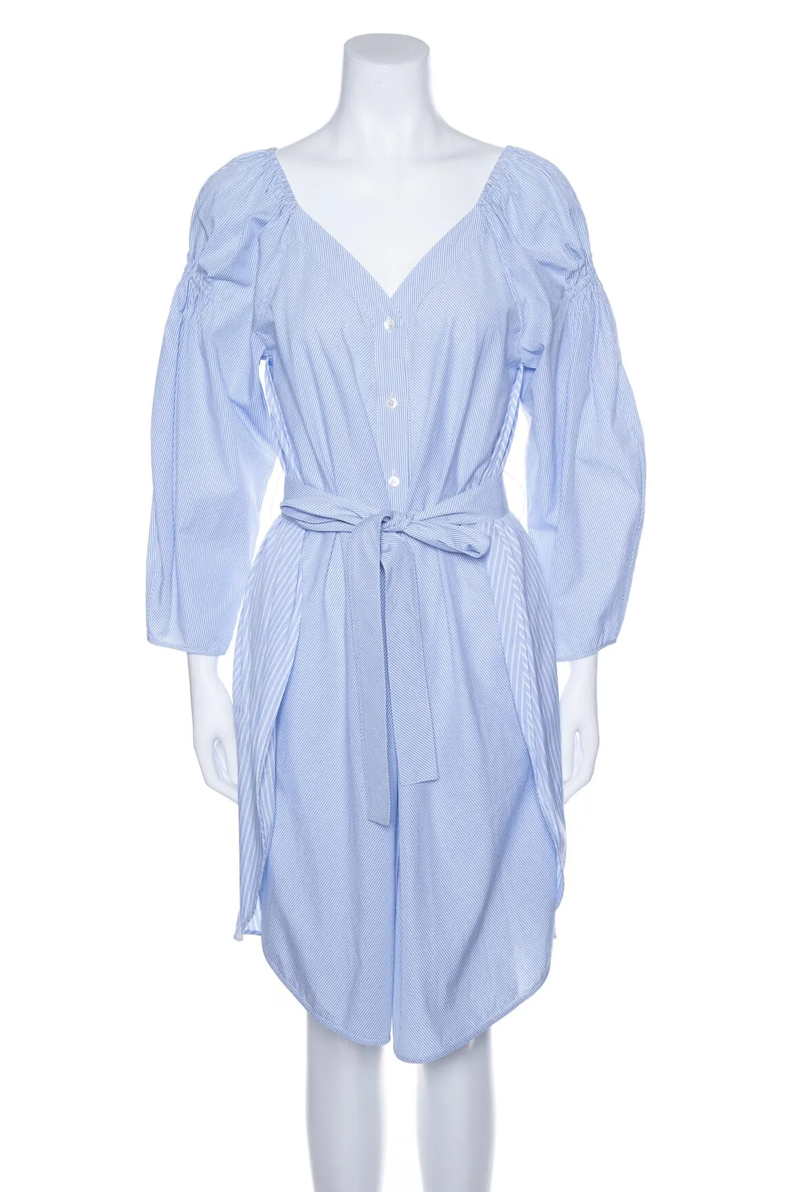 Stella McCartney Blue Stripe Cotton Button Down Dress SZ 40