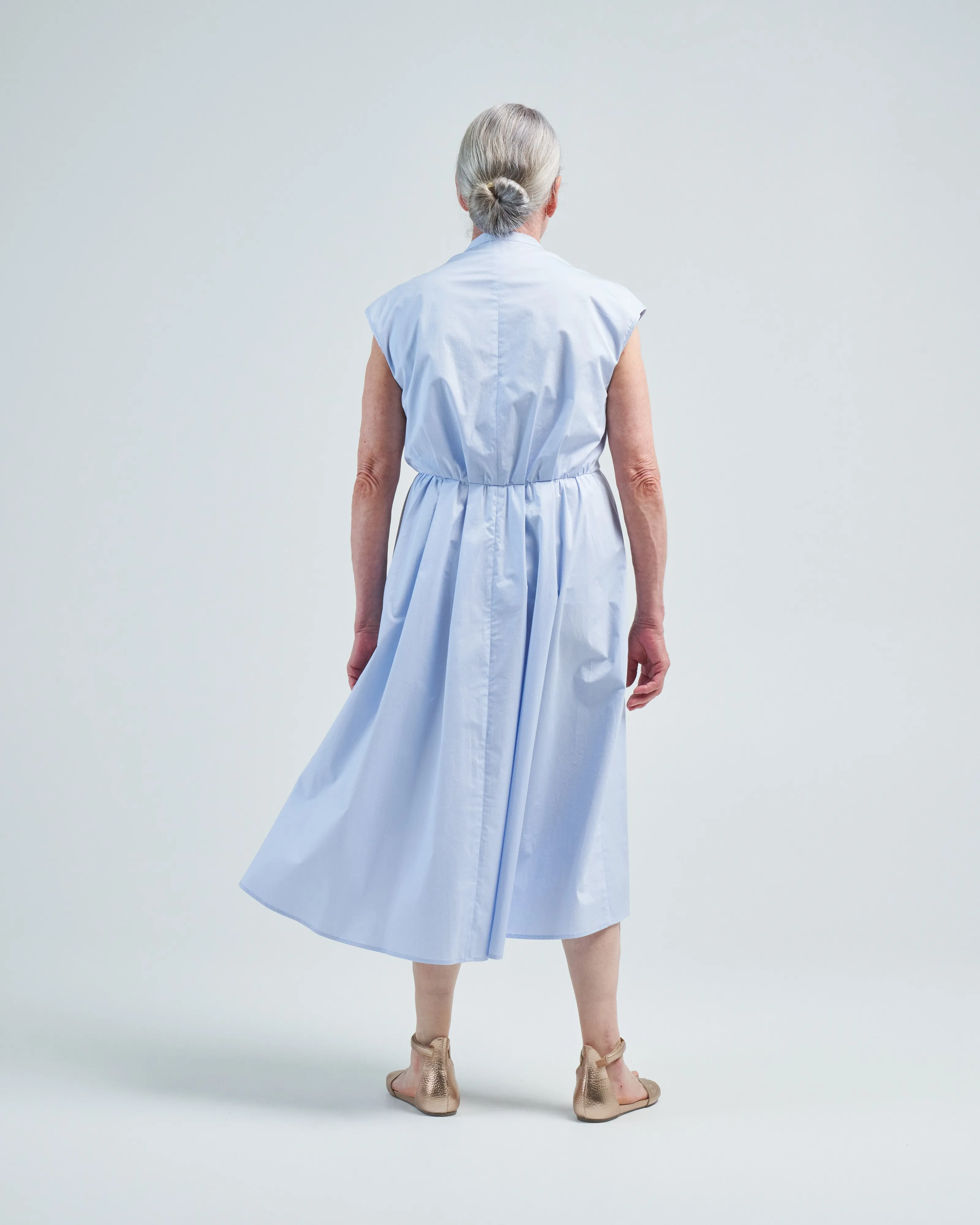 stretch cotton midi dress