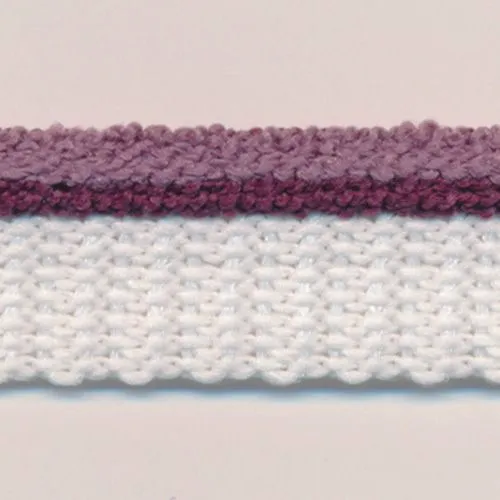 Stripe Pile Piping #13 Ayame & Burgundy & White