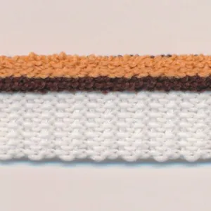 Stripe Pile Piping #15 Pumpkin & Coffee Brown & White