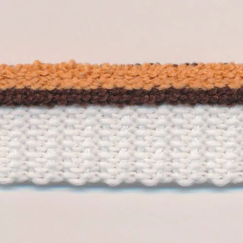 Stripe Pile Piping #15 Pumpkin & Coffee Brown & White