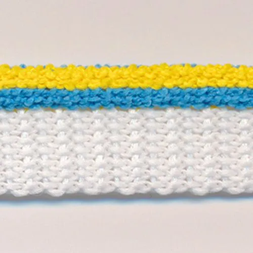 Stripe Pile Piping #24 Yellow & Turquoise & White