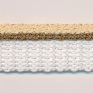 Stripe Pile Piping #9 Peach Beige & Brown & White