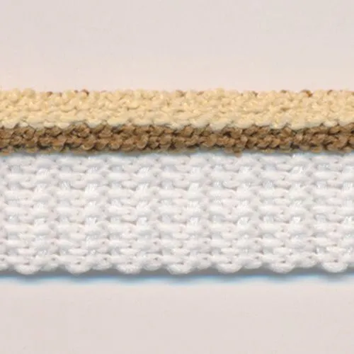 Stripe Pile Piping #9 Peach Beige & Brown & White