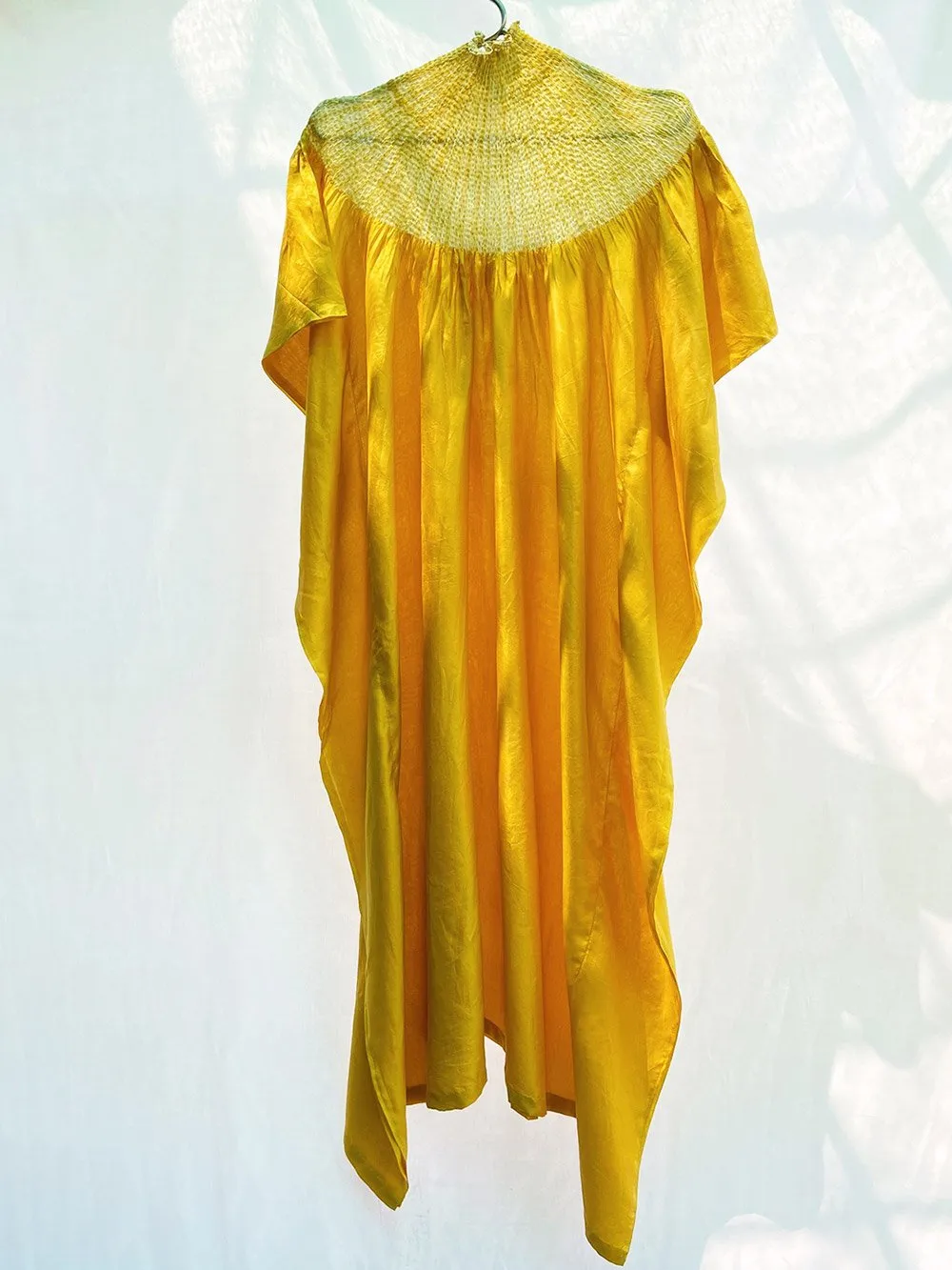 Studio Medium   I   Silk Kaftan With Shibori Neckline