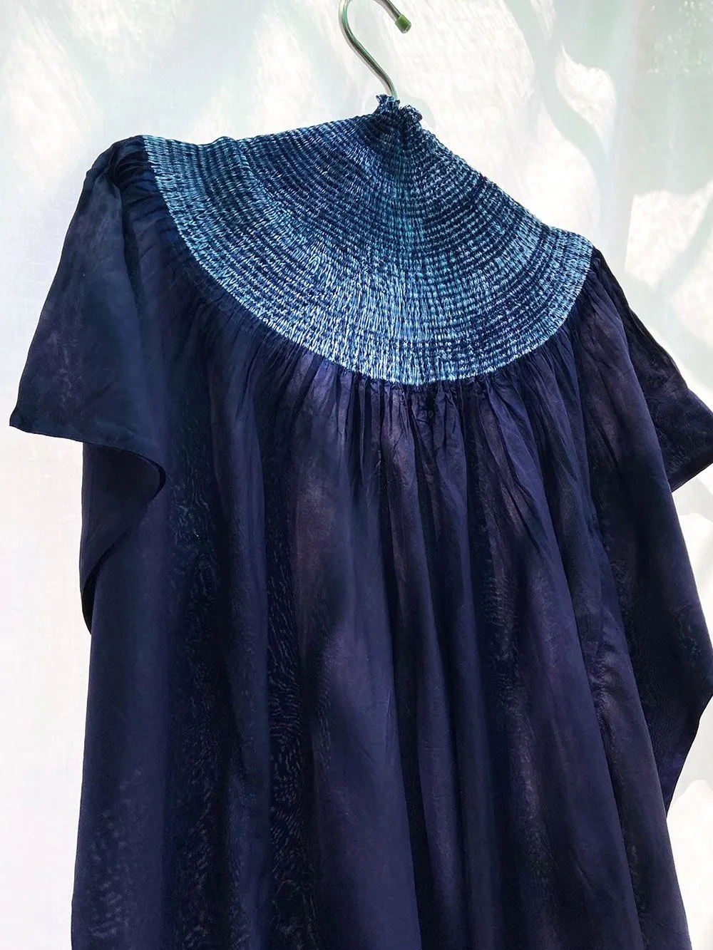 Studio Medium   I   Silk Kaftan With Shibori Neckline