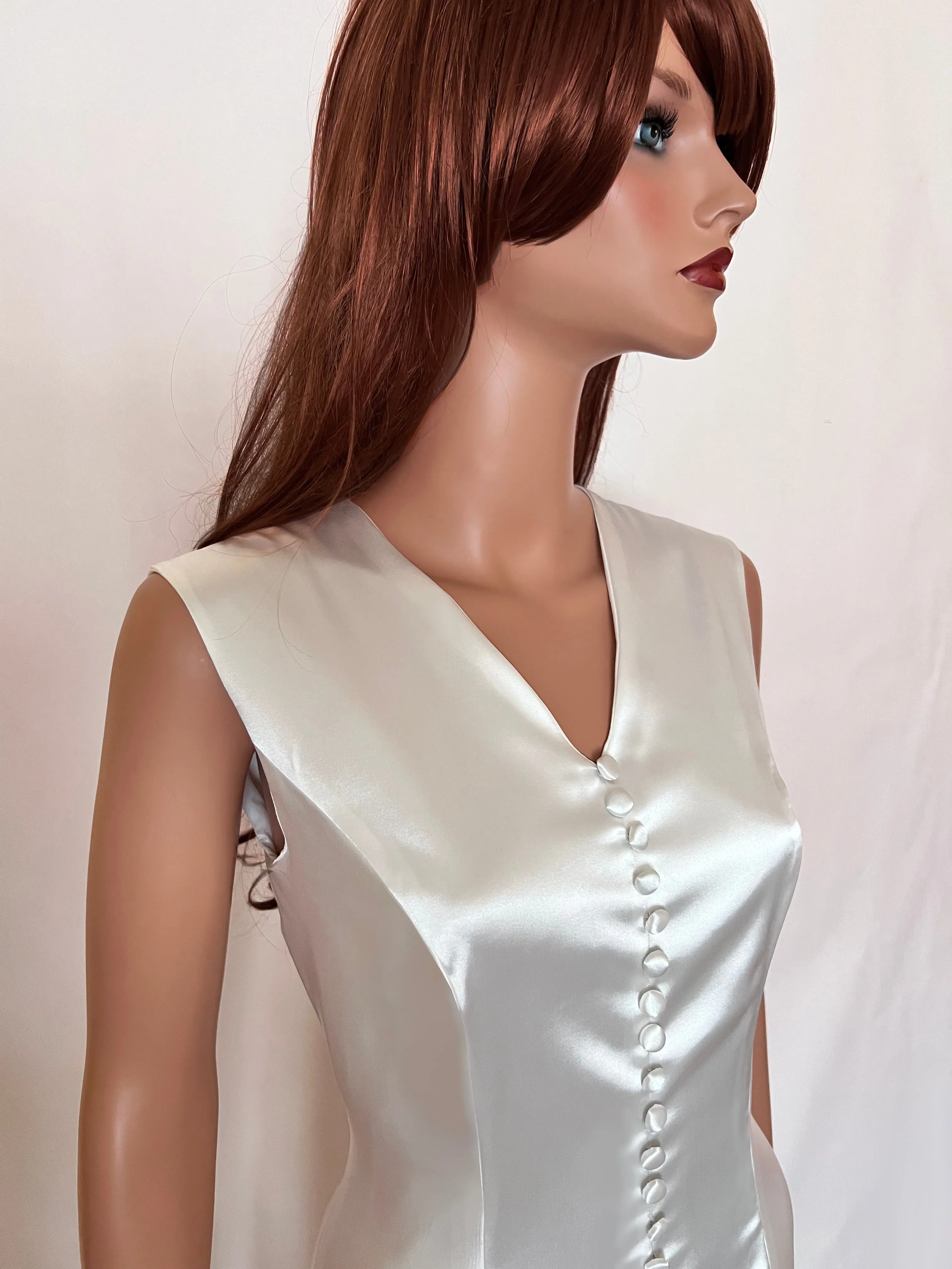 Sunset Satin Gown with buttondown design