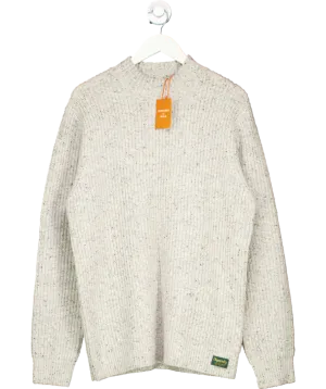 Superdry Grey Wool Blend Tweed Mock Neck Jumper UK XL