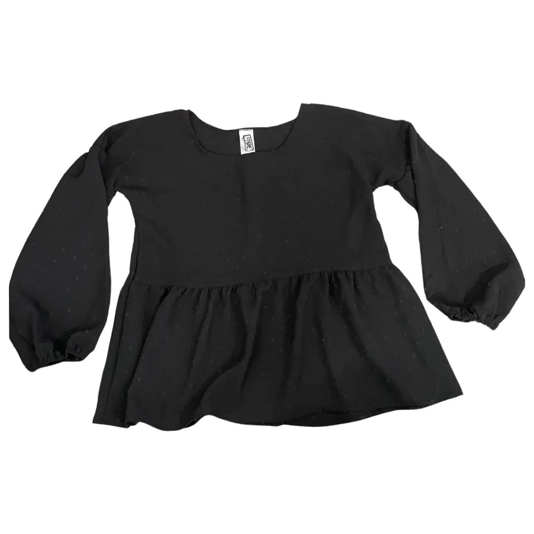 Swiss Dot Top Baby Doll Top Black..