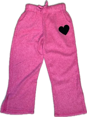 T2LOVE- Black Heart Straight Pant (fushia)