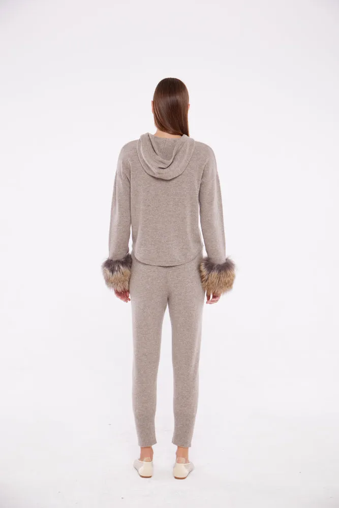 Tapered Drawstring Pants in Rice Flower