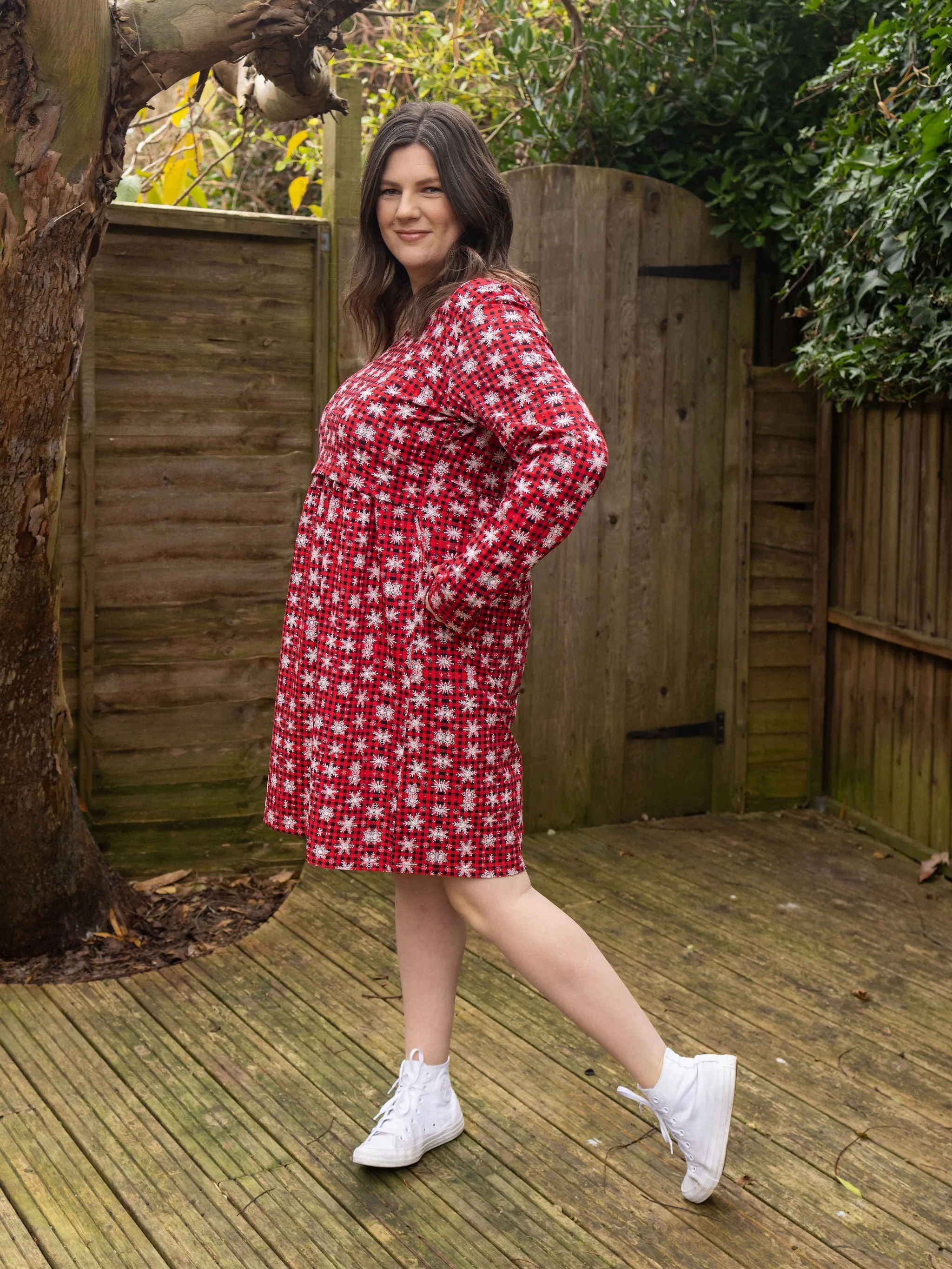 Tartan Breastfeeding Skater Dress