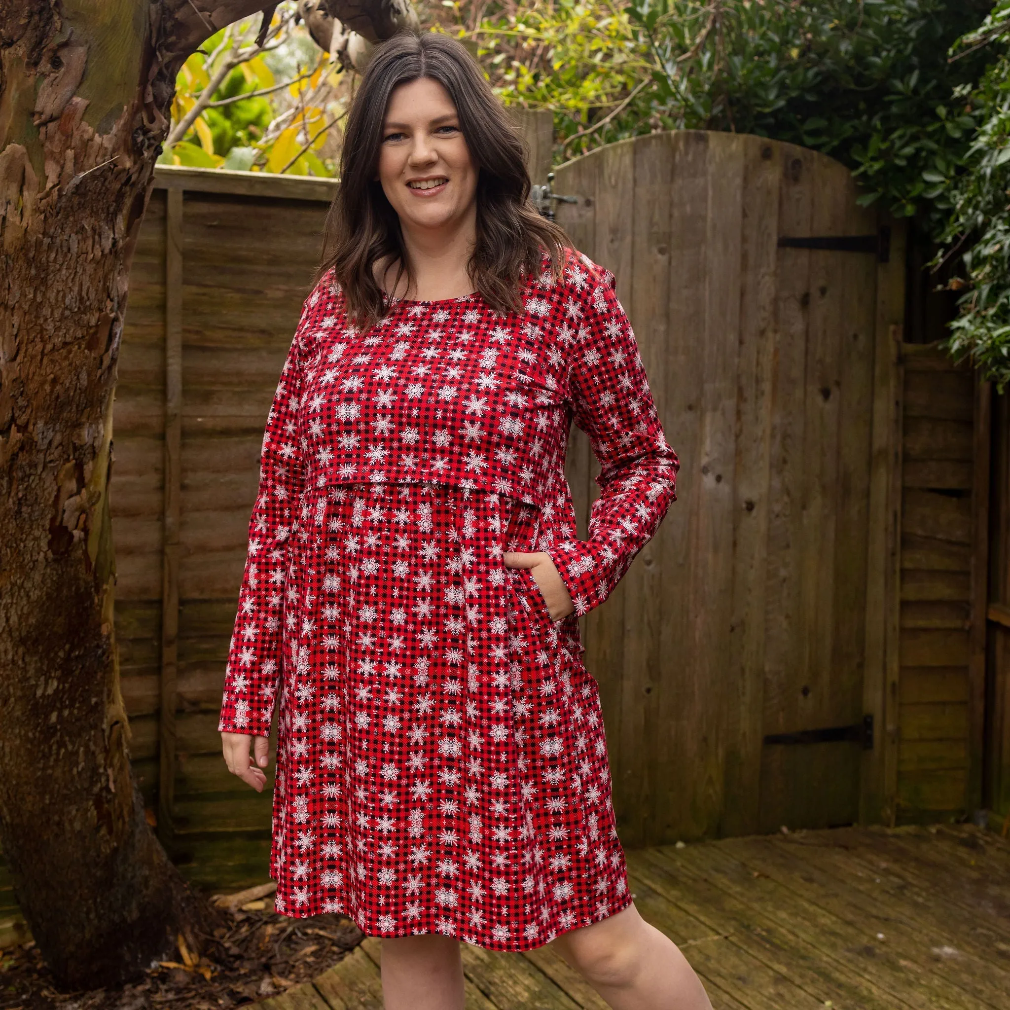 Tartan Breastfeeding Skater Dress