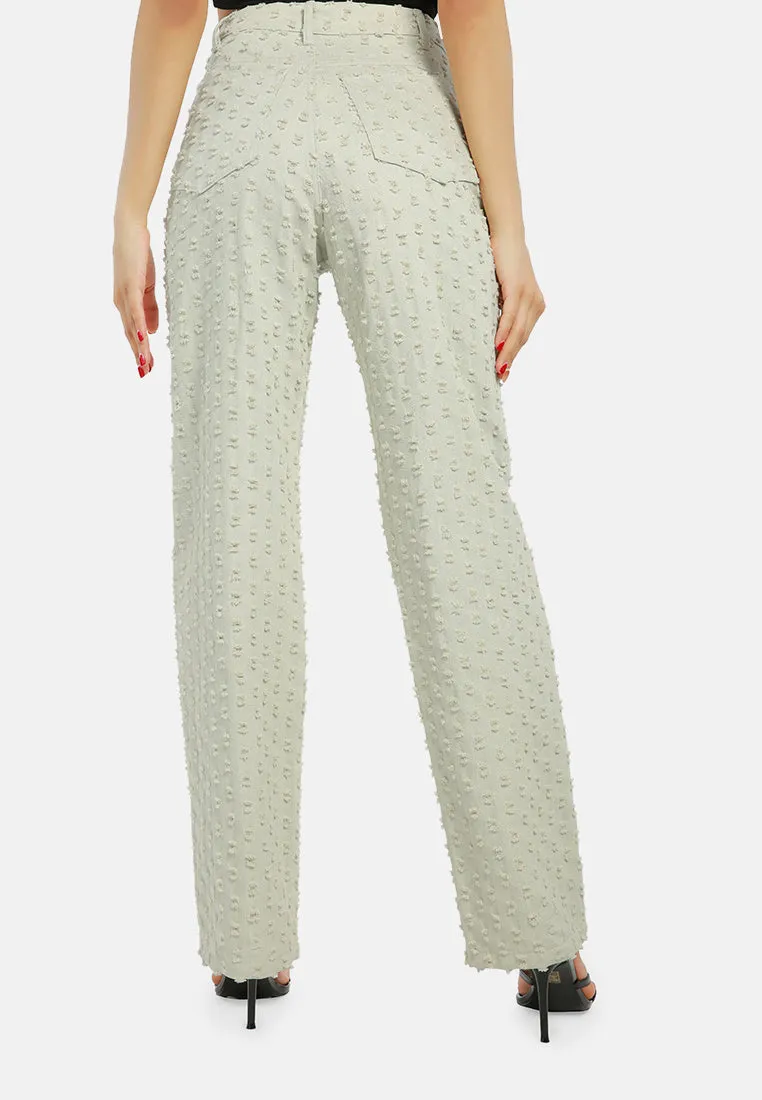 Textured High Waist Pants