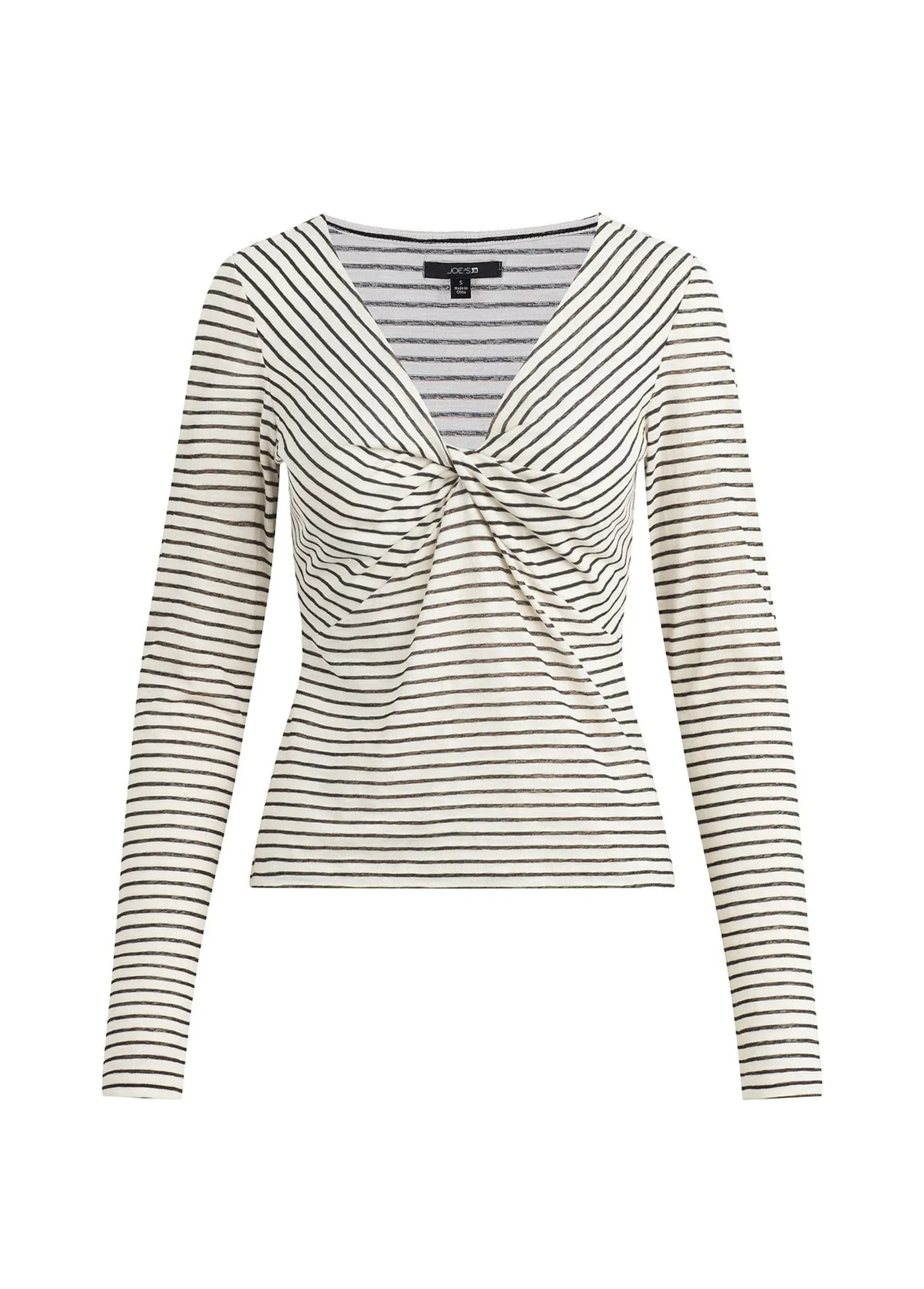 THE AVA STRIPE TWIST V NECK TOP