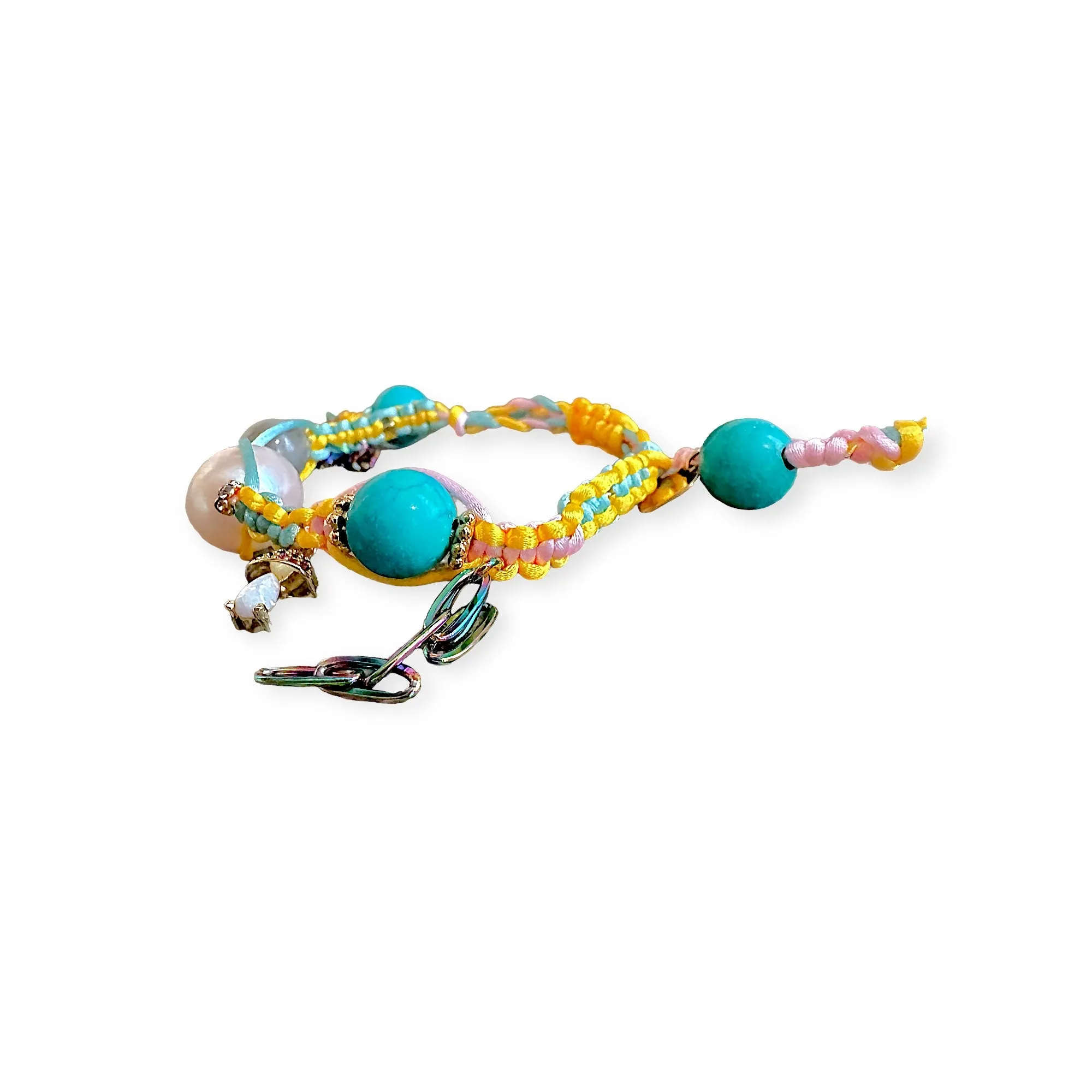 TRIPPIN TURQUOISE SUNSHINE SILK ROCKER BRACELET