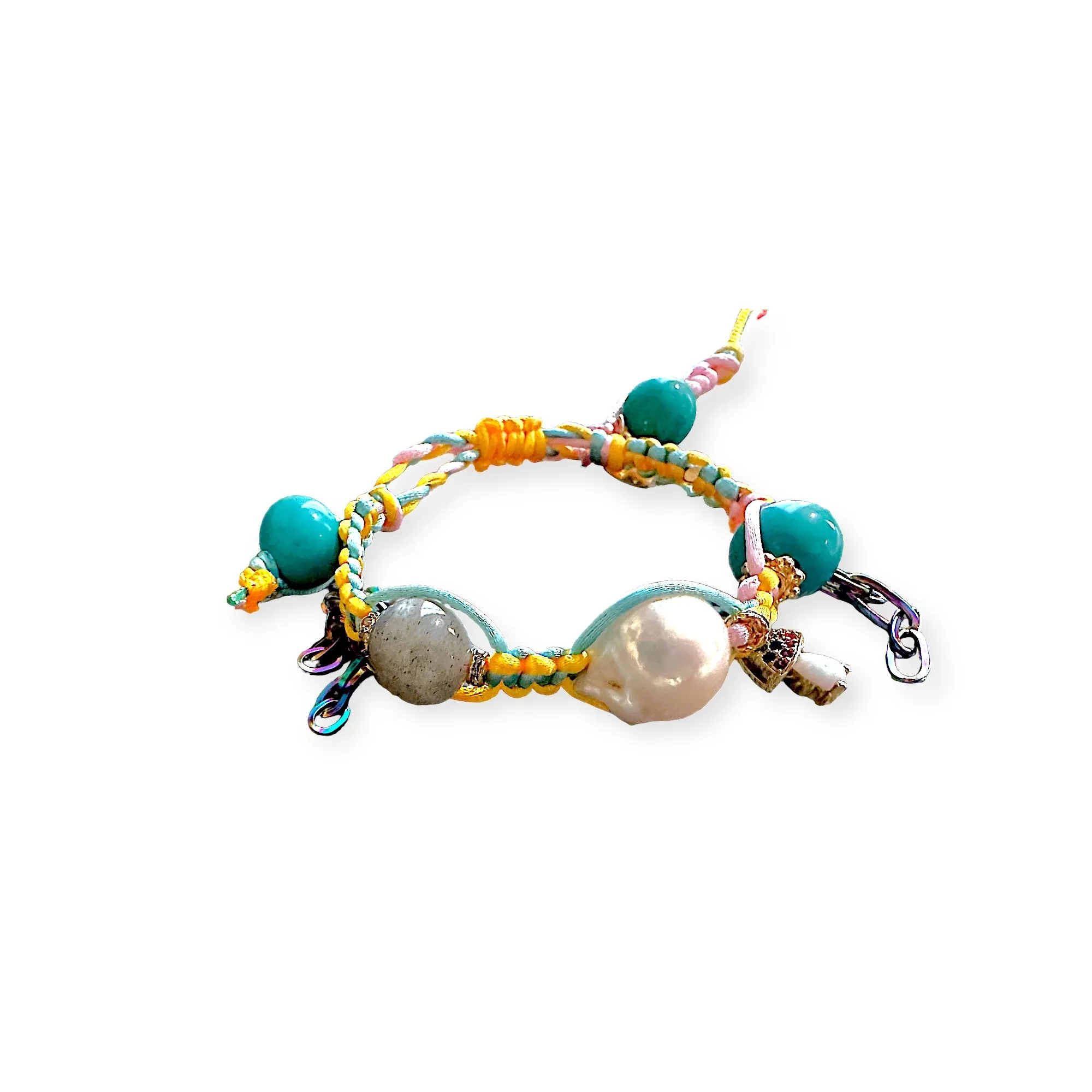 TRIPPIN TURQUOISE SUNSHINE SILK ROCKER BRACELET