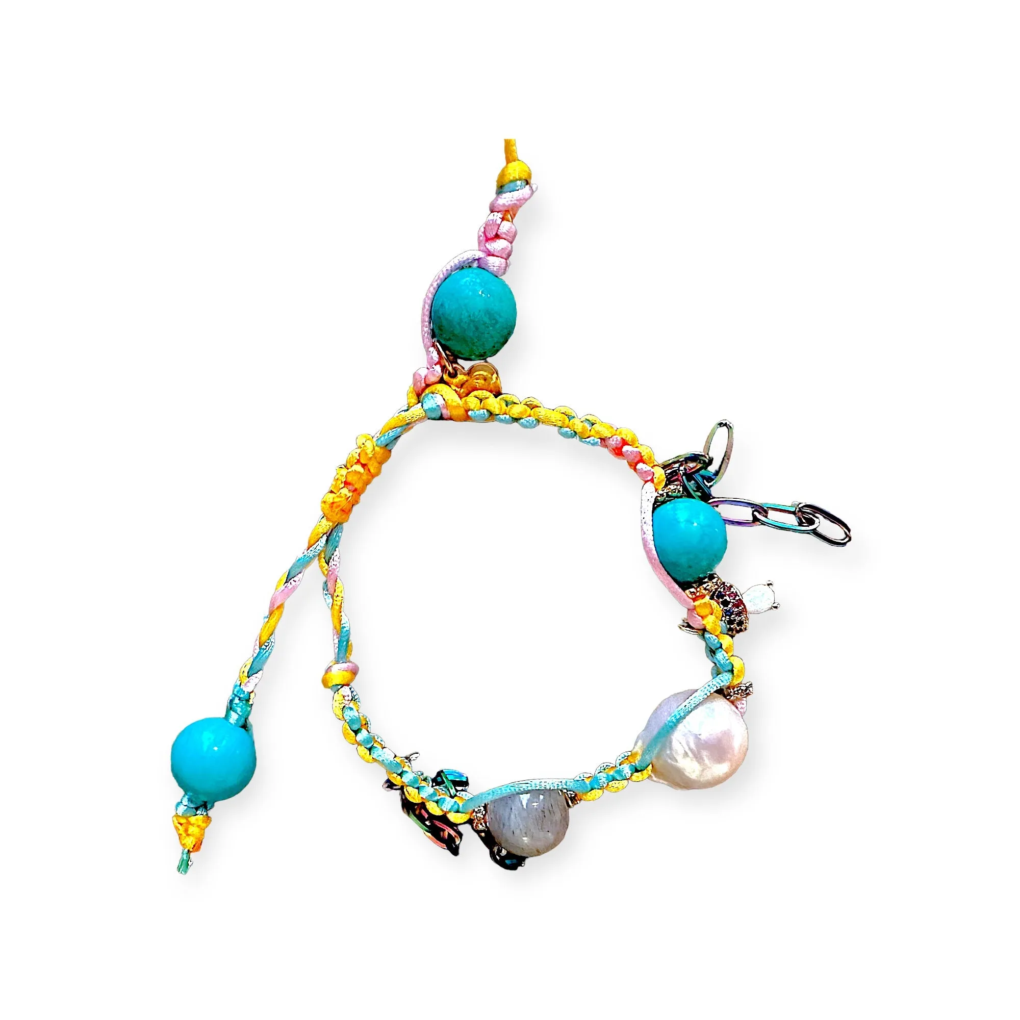 TRIPPIN TURQUOISE SUNSHINE SILK ROCKER BRACELET