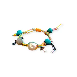 TRIPPIN TURQUOISE SUNSHINE SILK ROCKER BRACELET