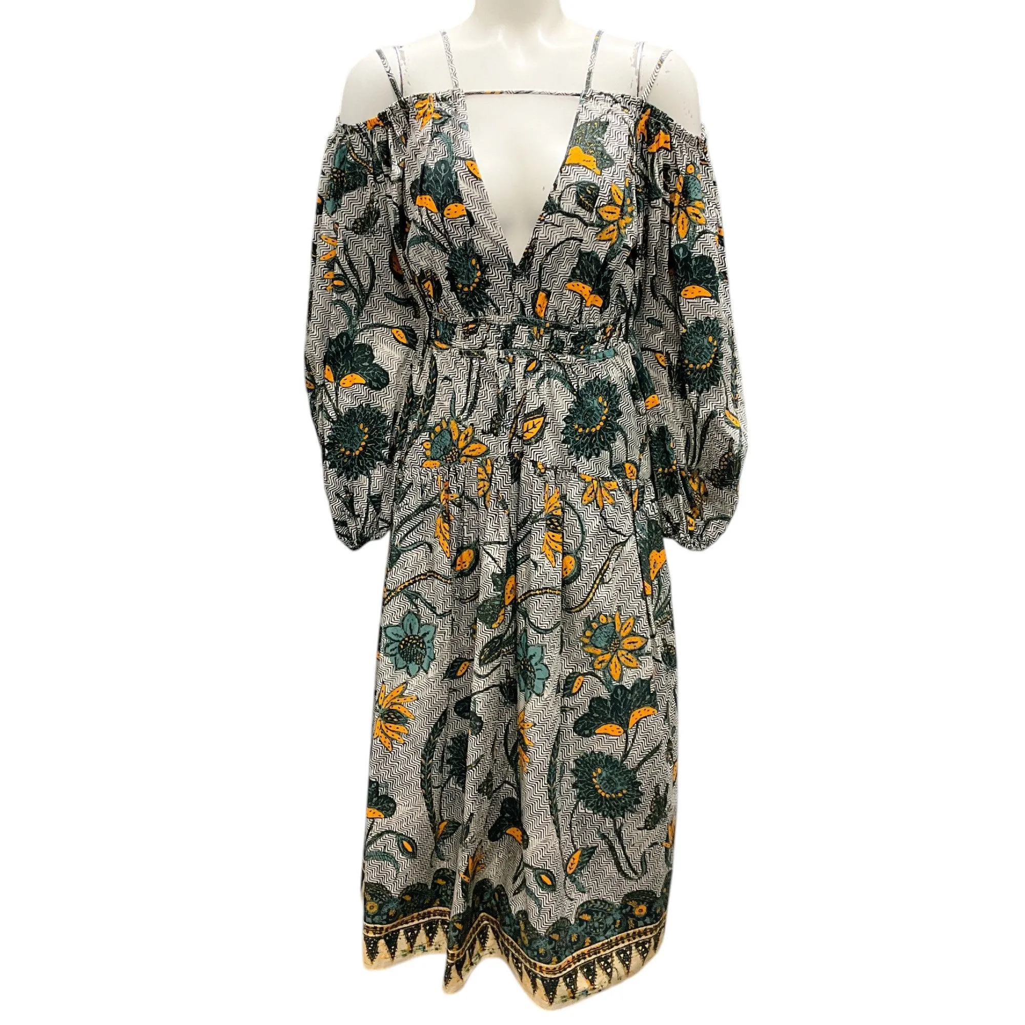 Ulla Johnson Multi Portofino Print Cold Shoulder Tahlia Dress