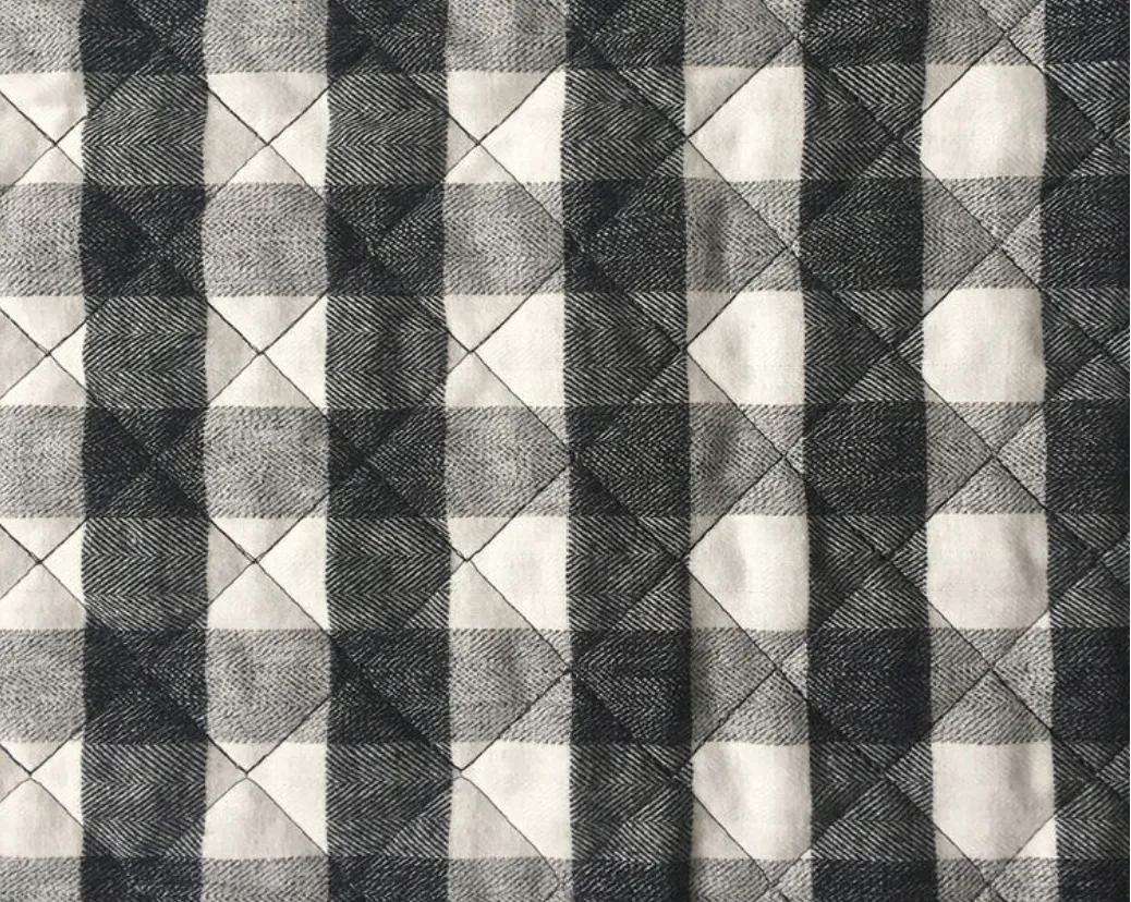 Unisex Reversible Quilted Plaid Jacket