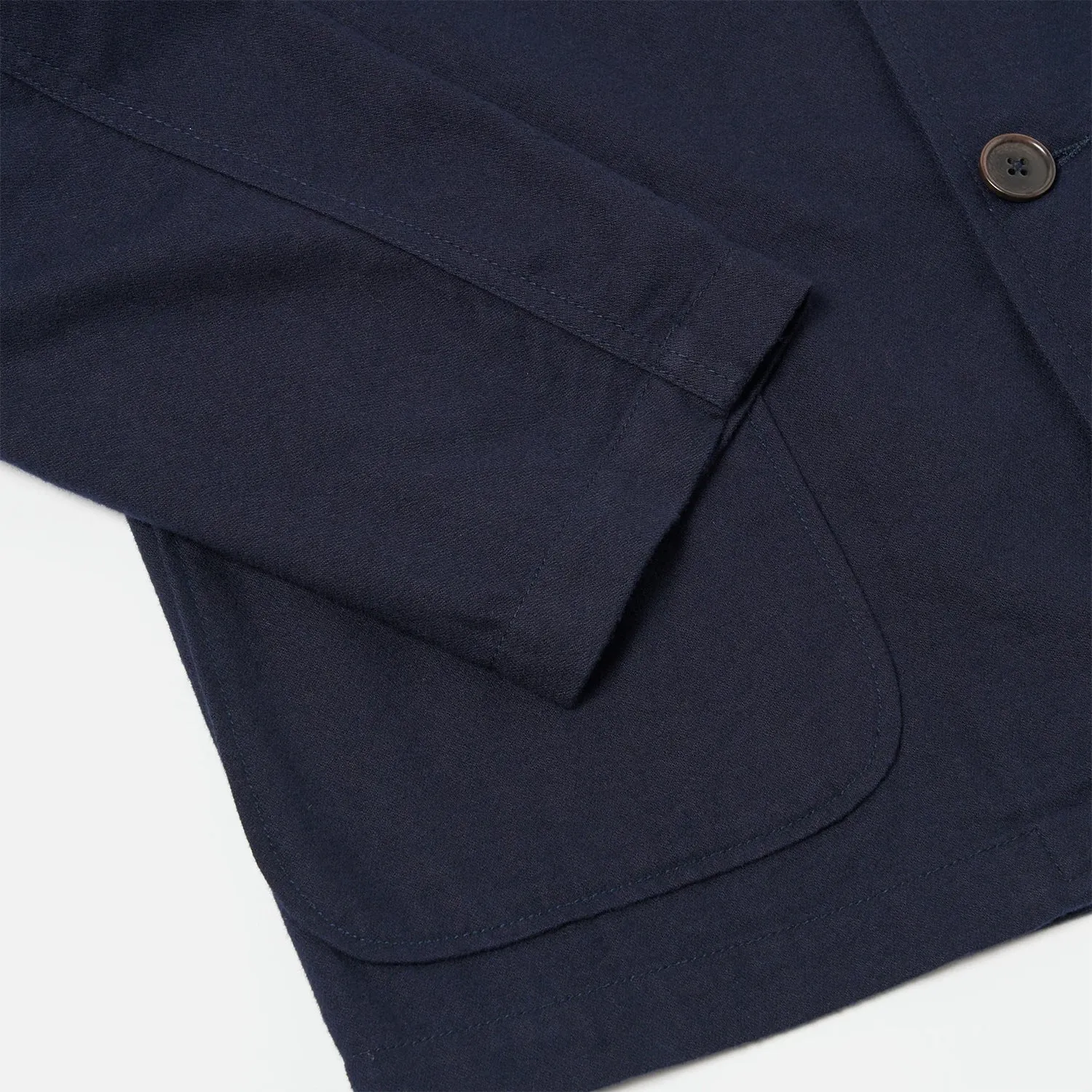 Universal Works Three Button Jacket Brushed Moleskin Navy