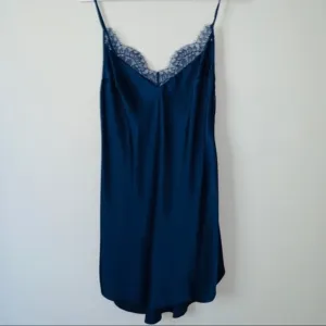 Victoria's Secret Very Sexy Lace Satin Blue Slip S