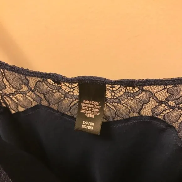 Victoria's Secret Very Sexy Lace Satin Blue Slip S