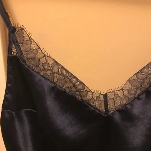Victoria's Secret Very Sexy Lace Satin Blue Slip S