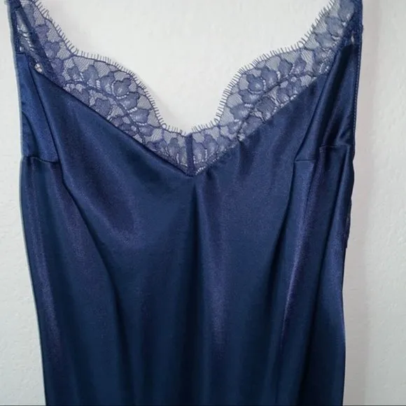 Victoria's Secret Very Sexy Lace Satin Blue Slip S
