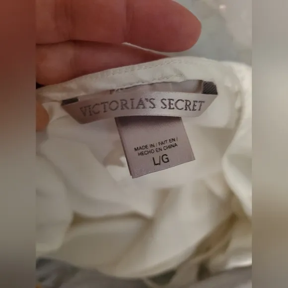 Victoria's Secret White Slip Dress Nightie Size Large