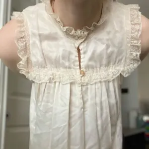 Vintage 60s Satin Slip Dress Lace Size Small
