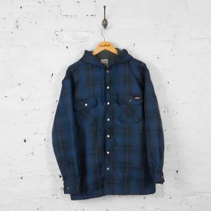 Vintage Dickies Hooded Flannel Jacket - Navy/Black - L
