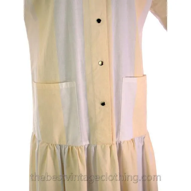 Vintage Vuokko Nurmesniemi Finland Cotton Striped Dress 1970s