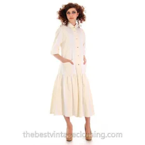 Vintage Vuokko Nurmesniemi Finland Cotton Striped Dress 1970s