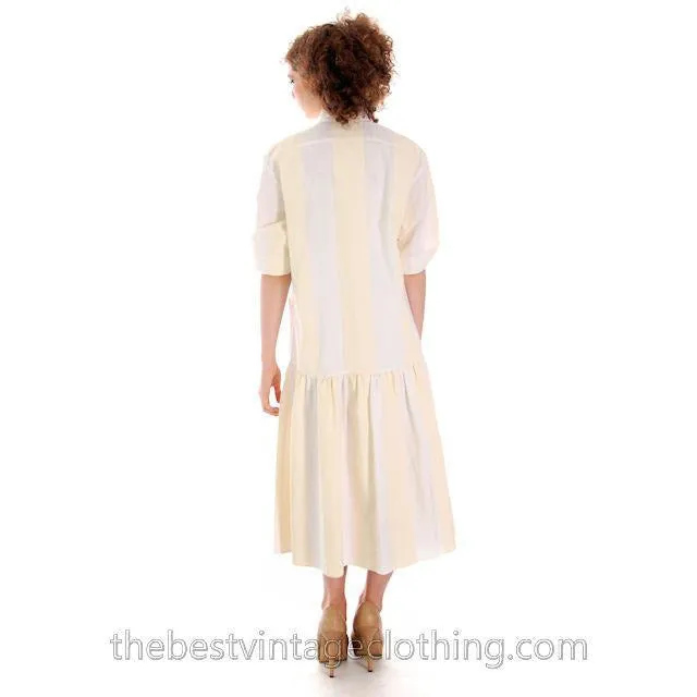 Vintage Vuokko Nurmesniemi Finland Cotton Striped Dress 1970s