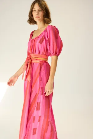 VIVI DRESS WITH CONTRASTING SASH
