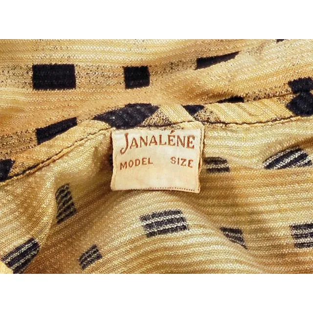 VTG 1930s Dress Yellow & Black Plaid  Costume or Redesign Depression Janalene