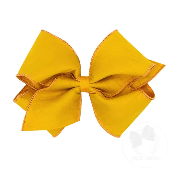 Wee Ones King Size Jewel-toned Dupioni Silk and Grosgrain Overlay Bow
