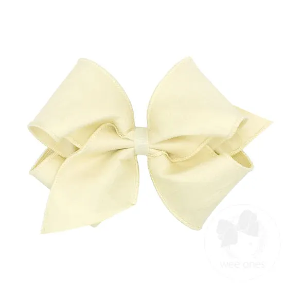 Wee Ones King Size Jewel-toned Dupioni Silk and Grosgrain Overlay Bow