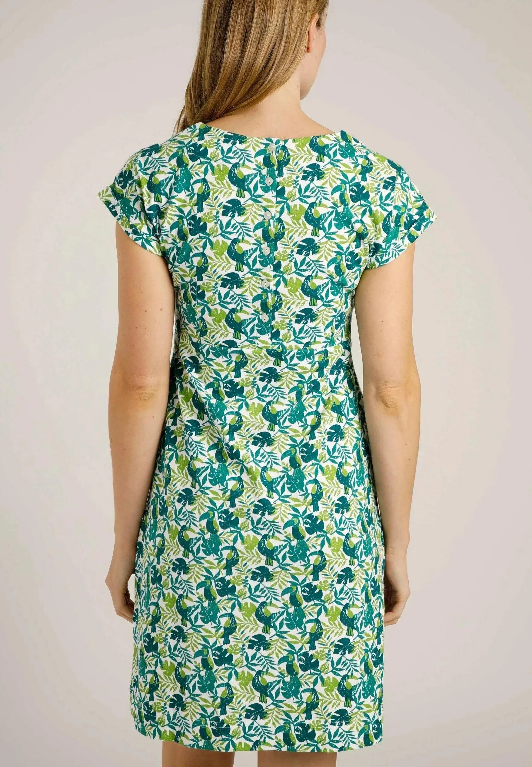 Weird Fish Tallahassee Organic Jersey Dress Kiwi