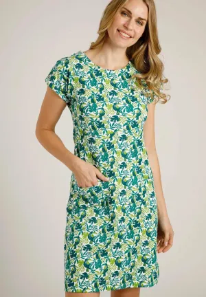 Weird Fish Tallahassee Organic Jersey Dress Kiwi