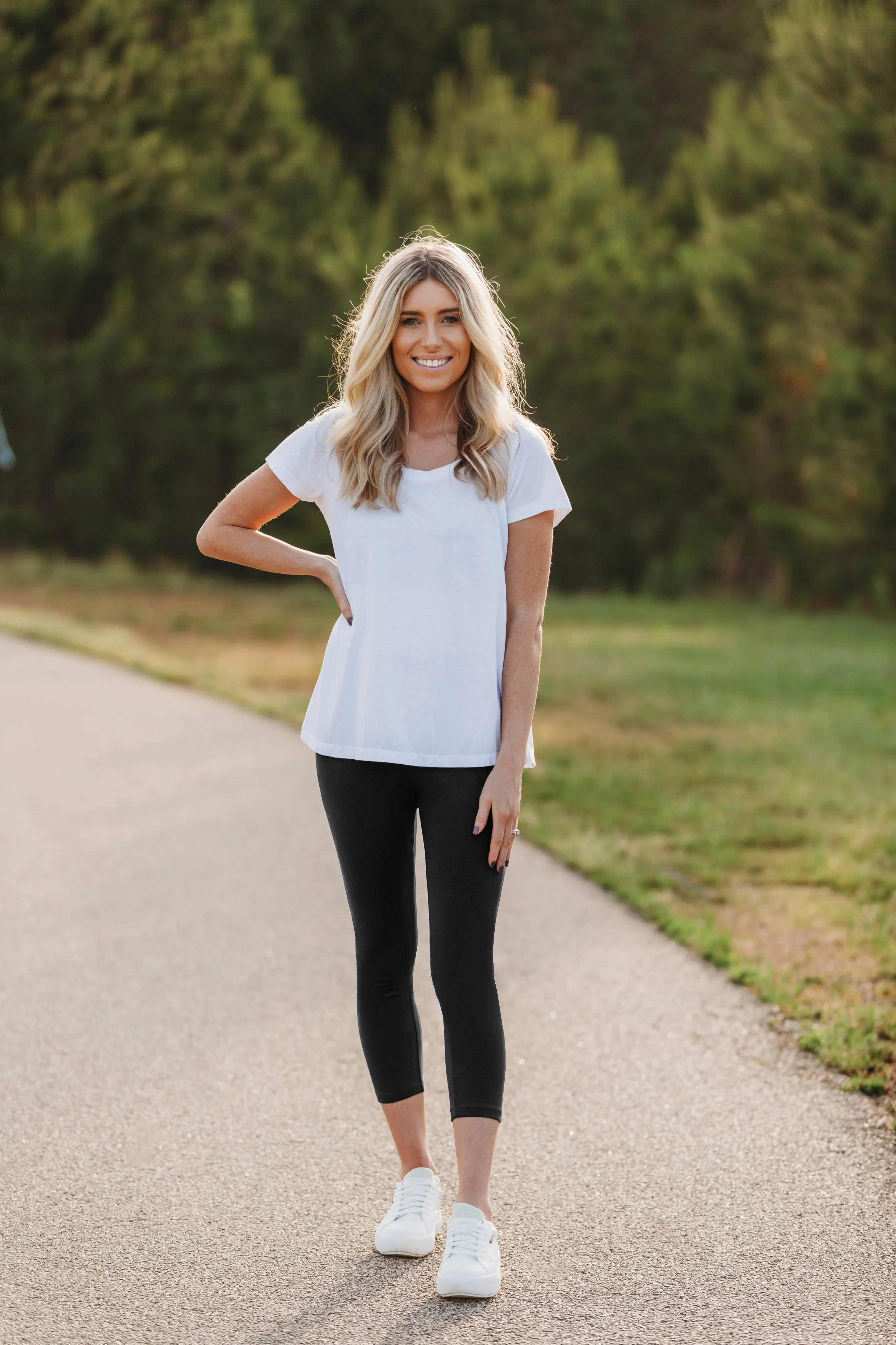 Women's 100% Cotton Soft Capri Leggings | Road