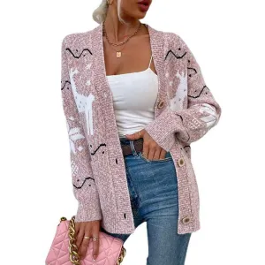 Womens Casual Open Front Long Sleeve Fuzzy Knit Cardigans Chunky Long Cardigan Sweaters with Pockets K260