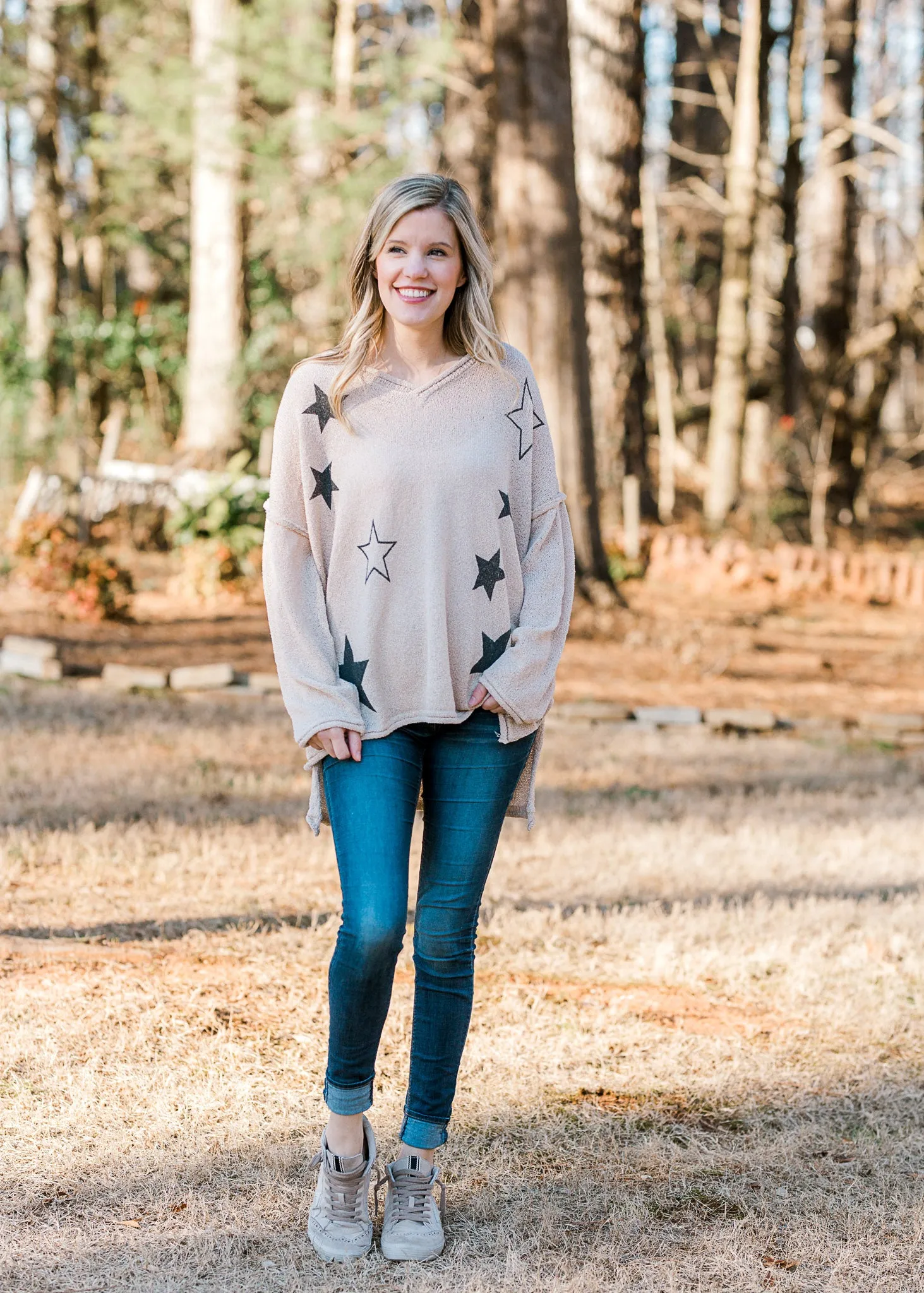 X Khaki Star Sweater