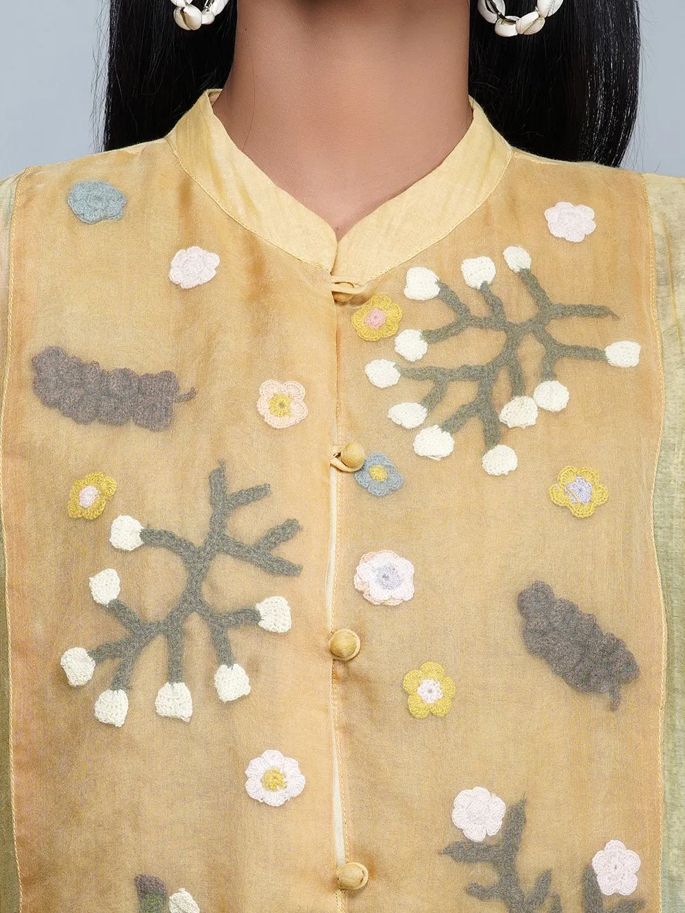 Yavi   I   Solid Chanderi Dress With Slip