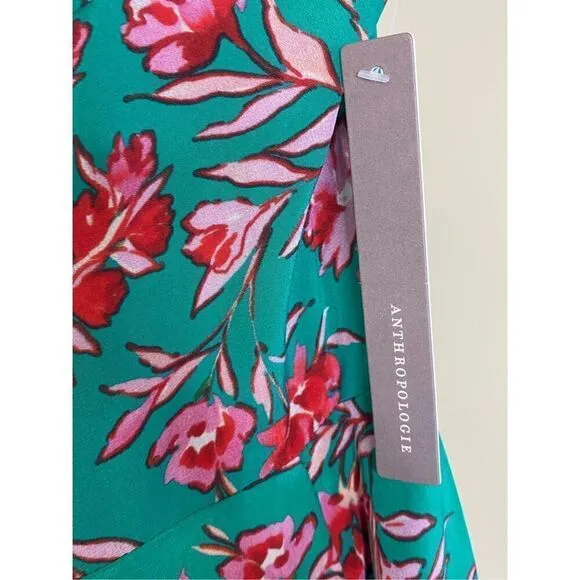 Yumi Kim for Anthropologie NWT Vienna Silk Floral Print A-Line Dress Size 2